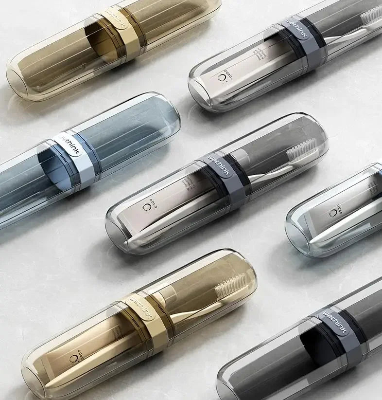 Estojo Porta Escova de Dente Transparente de Acrílico para Viagem