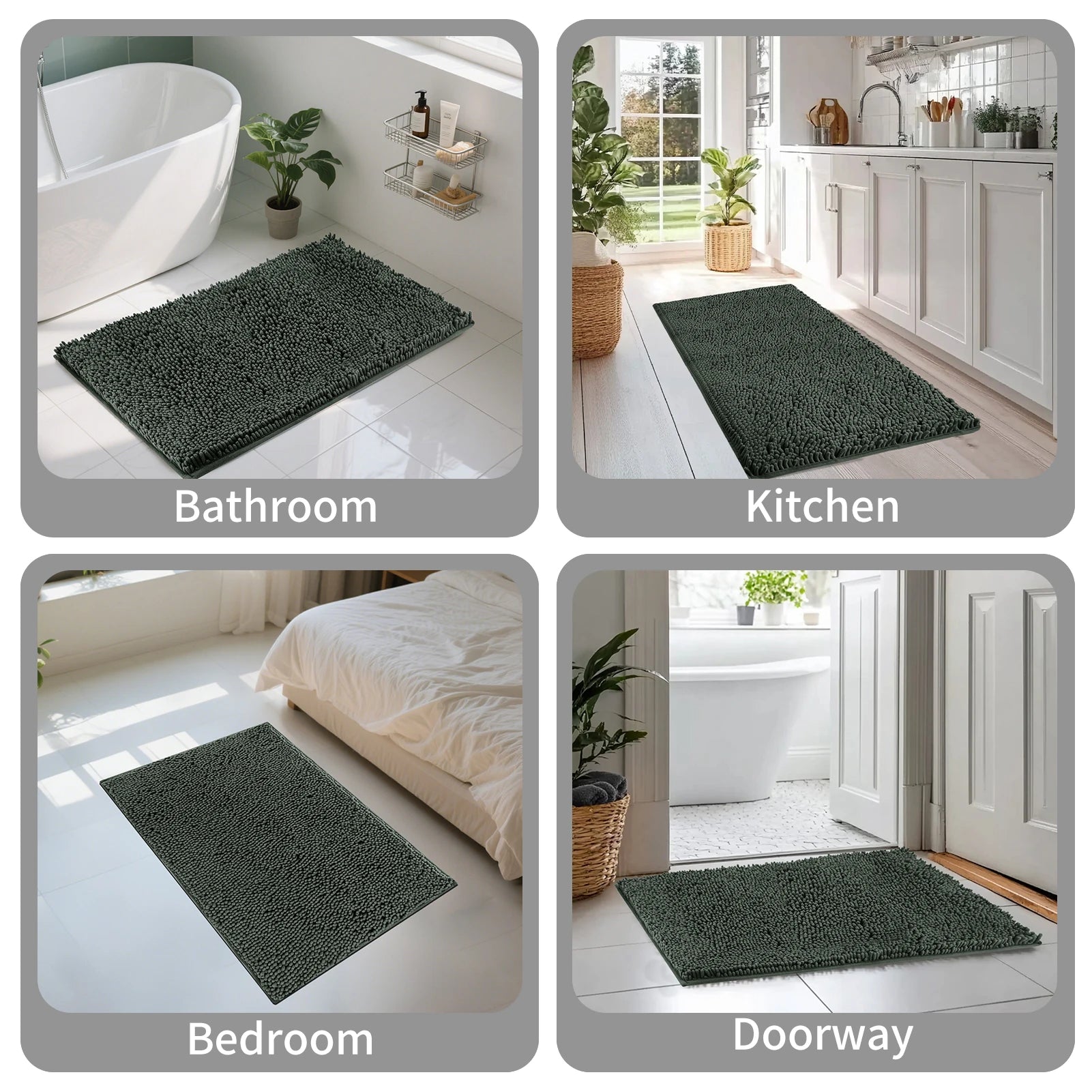 Kit 2 Tapetes Banheiro Microfibra Super Macio (Alta Absorção)