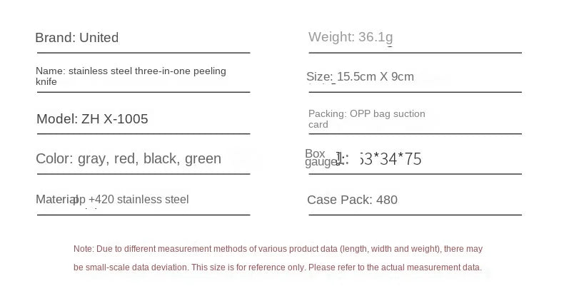 Descascador de Legumes 3 em 1: Giratório 360° com 3 Lâminas