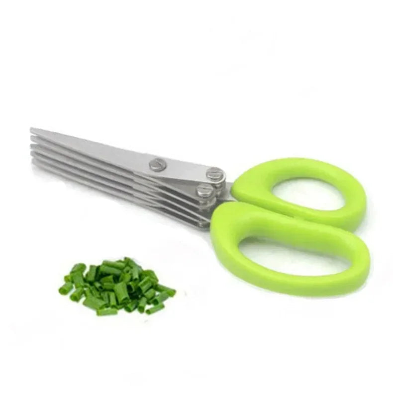 Kit 5 Tesouras Culinárias Multilâminas: Para Temperos e Ervas