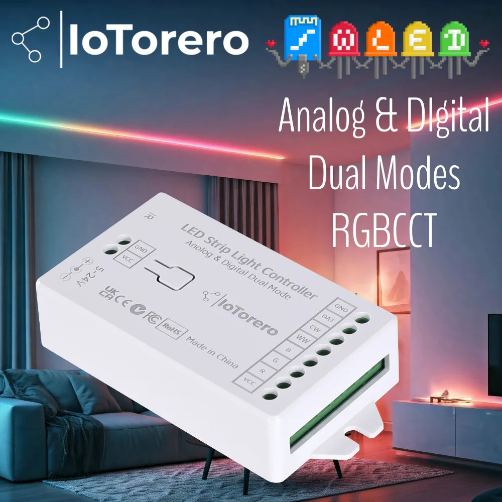 Controlador WLED IoTorero para Fitas LED RGBCCT e Endereçáveis (Home Assistant)