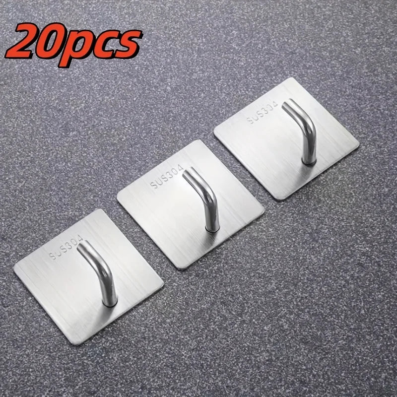 Kit Ganchos Adesivos em Aço Inox de Alta Fixação