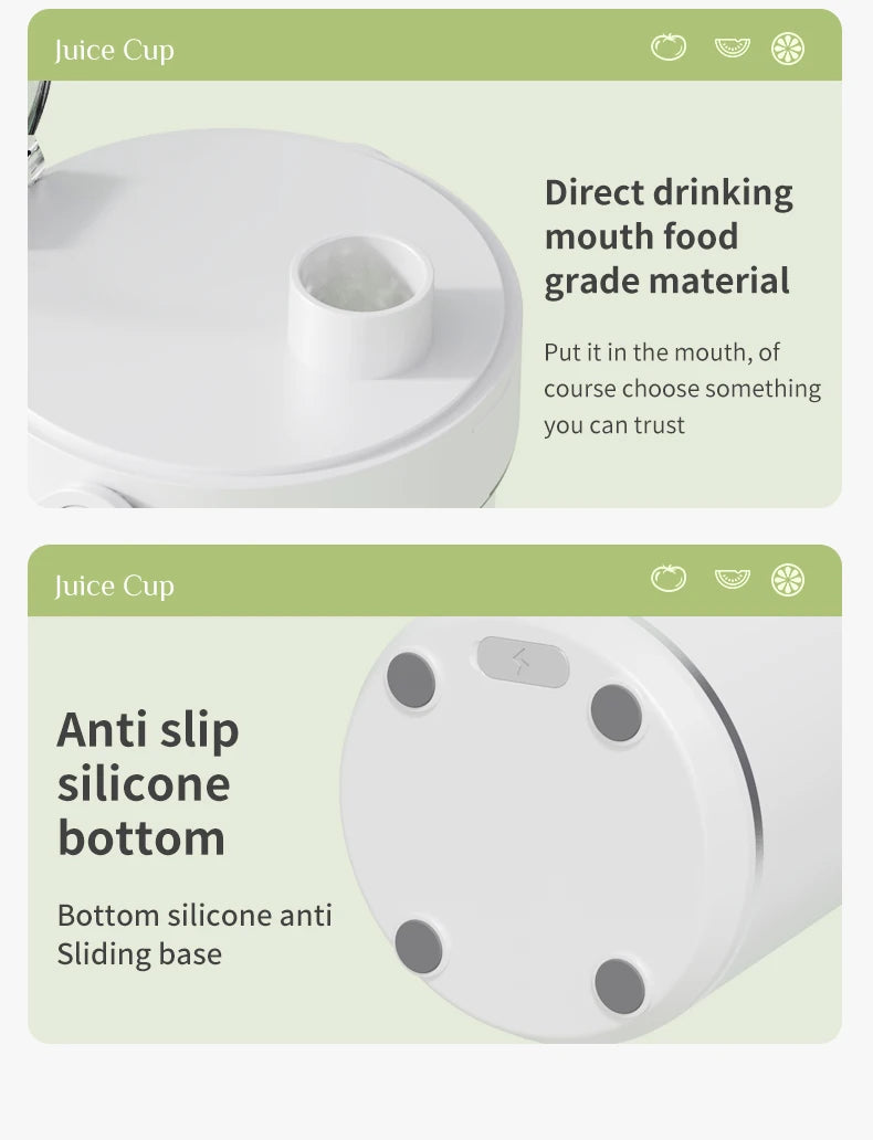 Copo Liquidificador Portátil 600ml: Bateria 2400mAh e 12 Lâminas