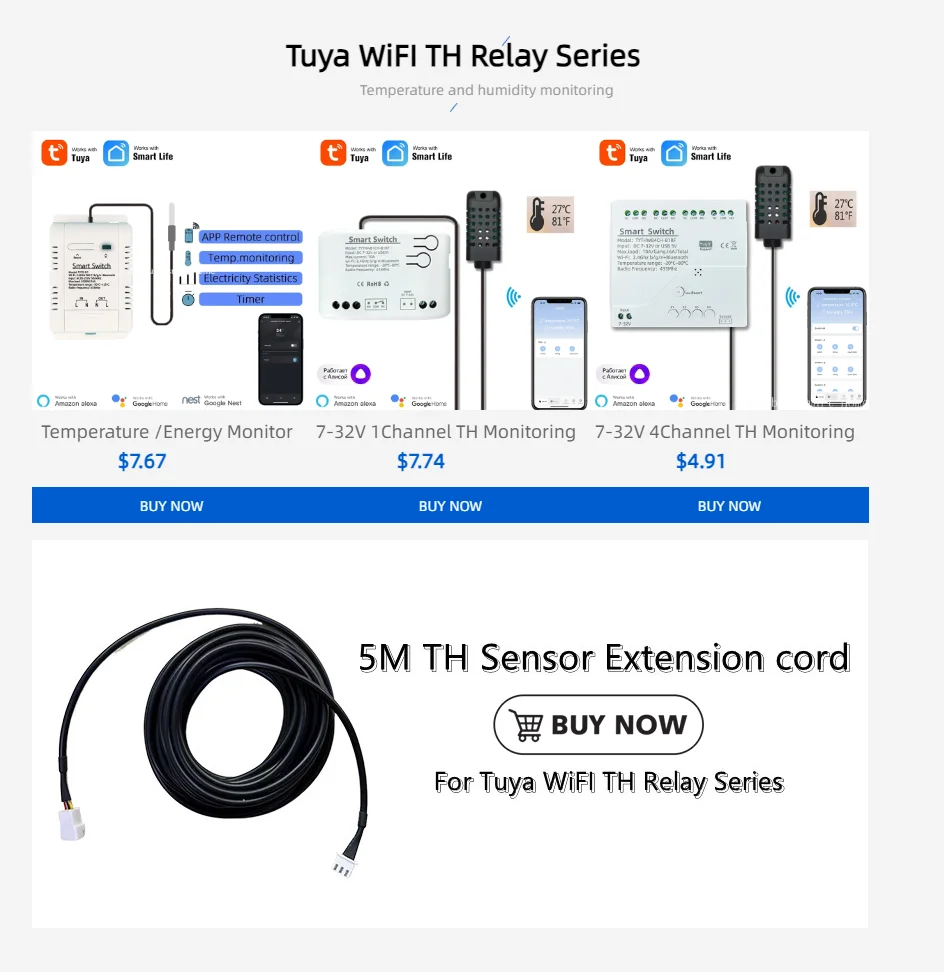 Controle Remoto Universal Inteligente Tuya Wifi IR com Sensor de Temperatura e Umidade
