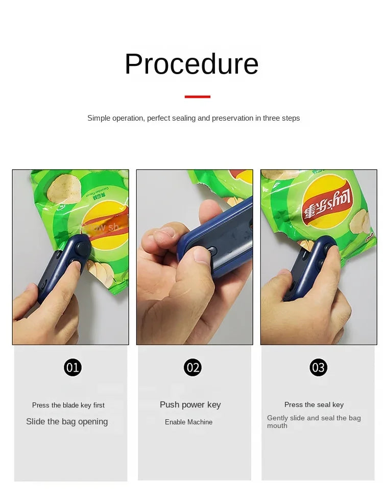 Mini Seladora Portátil Recarregável: Selador Térmico para Embalagens