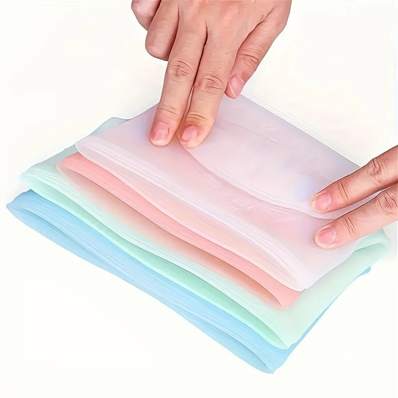 Kit 3 Sacos de Silicone Reutilizáveis: Ziplock à Prova de Vazamento