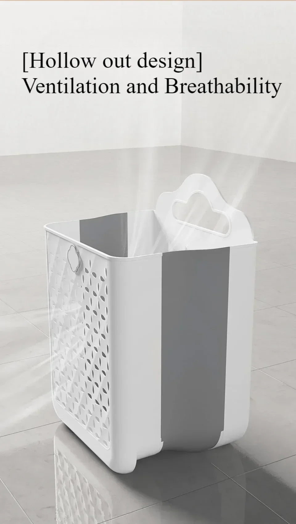 Cesto de Roupa Suja Dobrável com Fixação na Parede (Fácil Instalação)