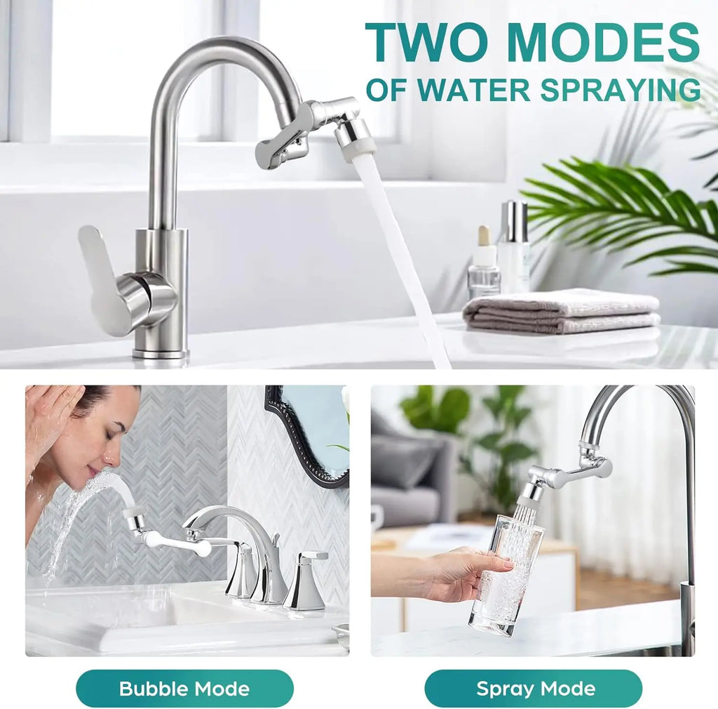 Bico de Torneira com Braço Extensor e Rotação 1080° (Adaptador 22/24mm)