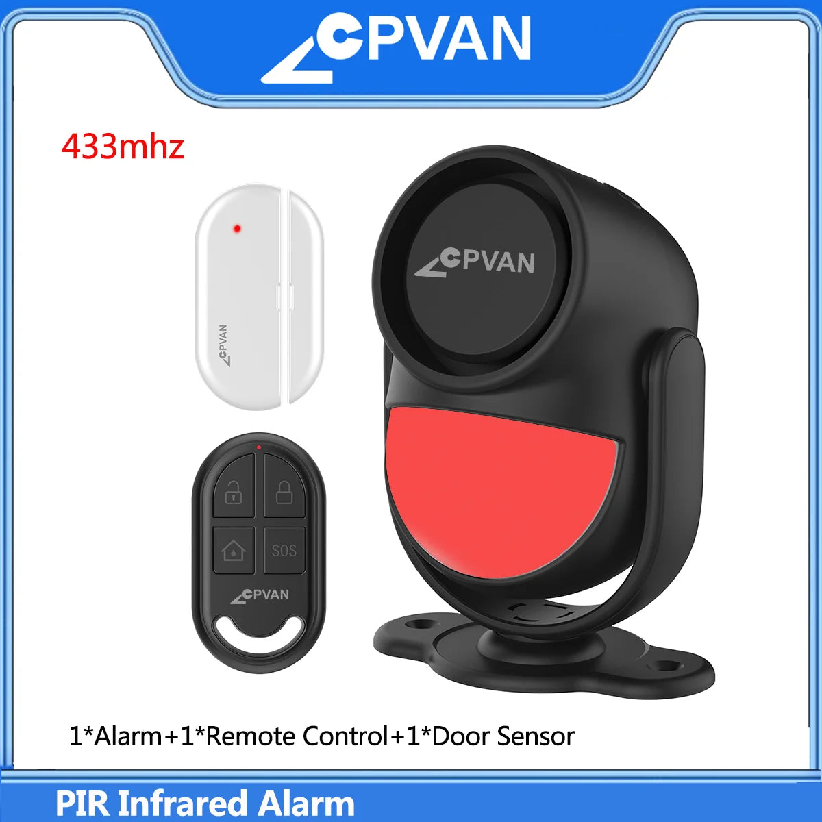 Kit Alarme Residencial com Sensor de Movimento e Controle Remoto