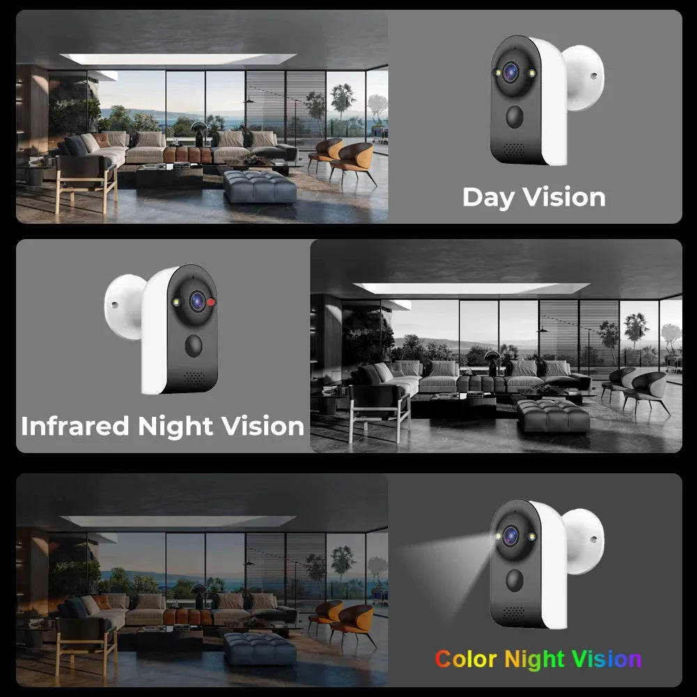 Câmera de Segurança Wifi 5MP Sem Fio com Bateria e Visão Noturna