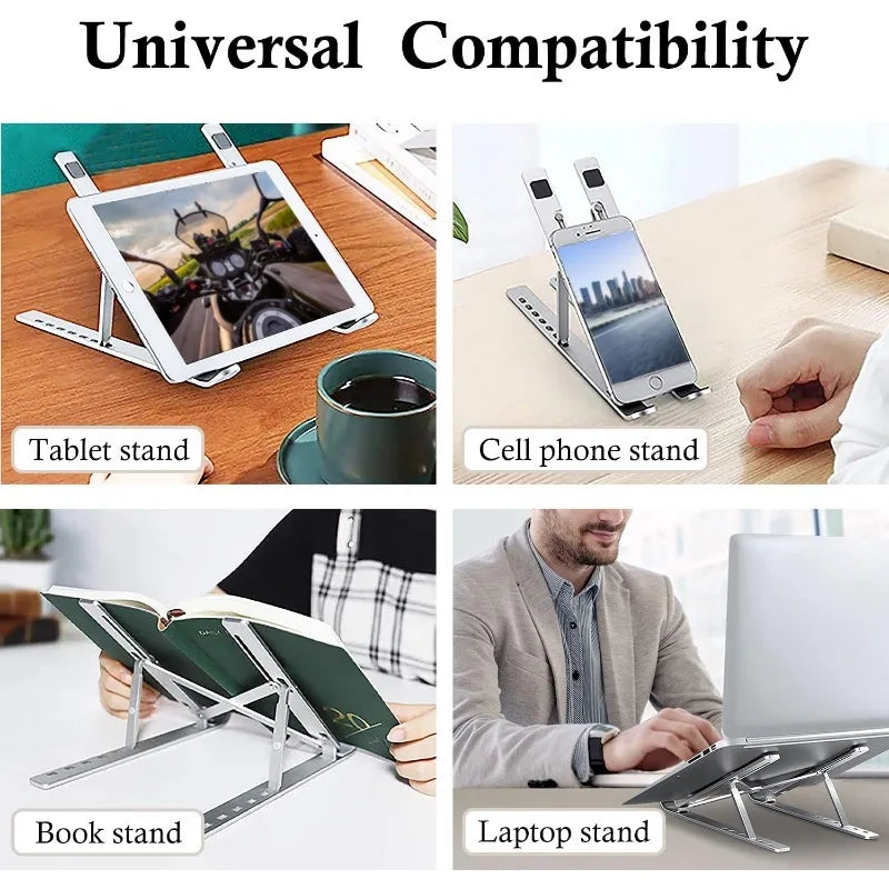 Suporte Ajustável e Dobrável em Alumínio para Notebook e Tablet (10-15.6 pol)