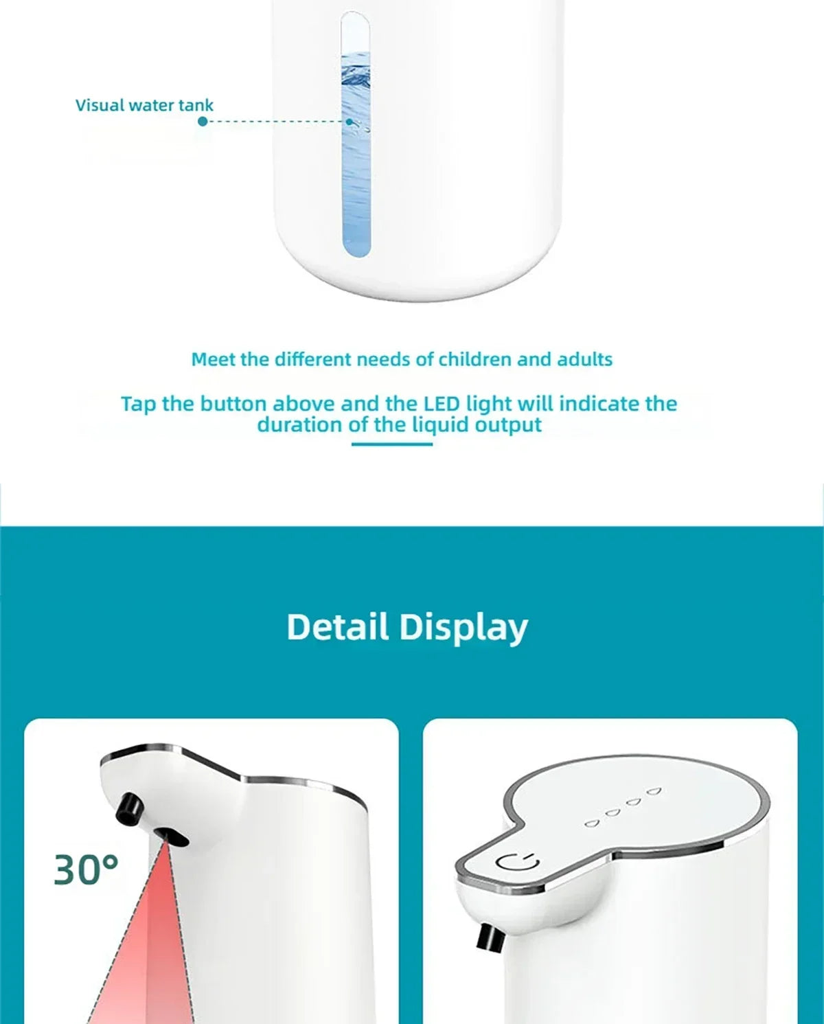 Saboneteira de Espuma ou Líquido com Sensor e Volume de Saída Ajustável