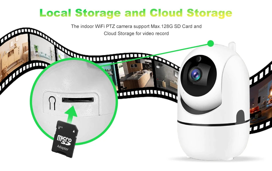 Câmera de Segurança Interna Wifi com Rastreamento Automático (2.4G e 5G)