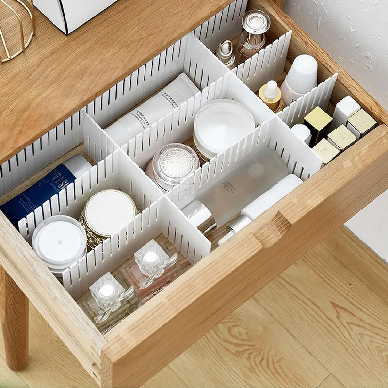 Kit com 10 Divisórias de Gaveta Ajustáveis para Organização