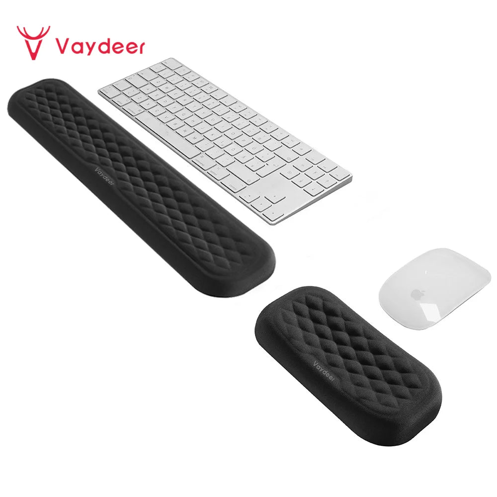Kit Apoio de Pulso Ergonômico para Teclado e Mouse (Memory Foam)