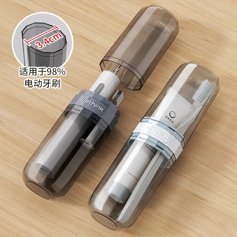 Estojo Porta Escova de Dente Transparente de Acrílico para Viagem