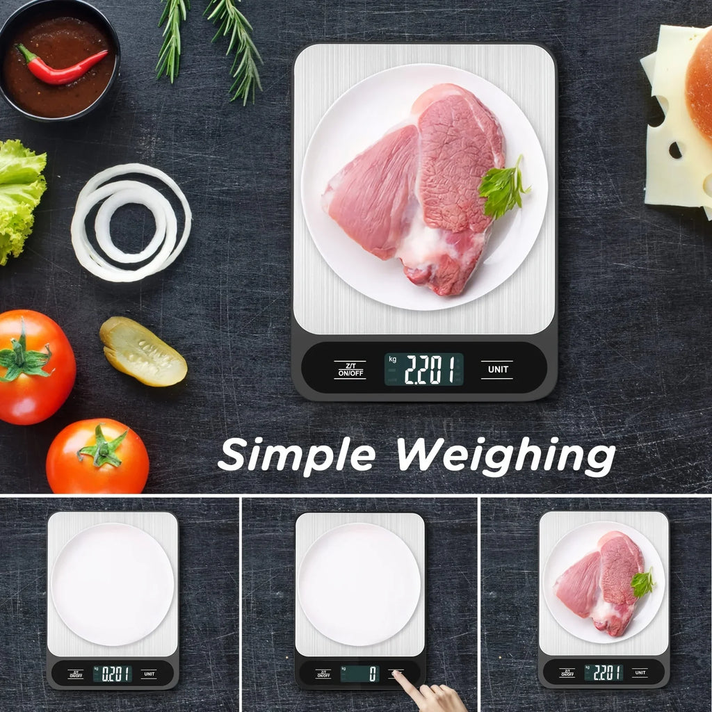 Balança Culinária LCD em Aço Inox (Precisão 1g)