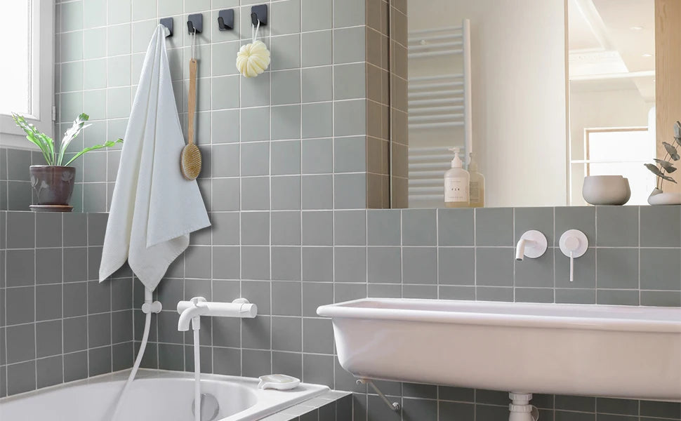 Kit 2/4 Unidades Gancho Adesivo de Parede em Aço Inox 304 (Sem Furos)