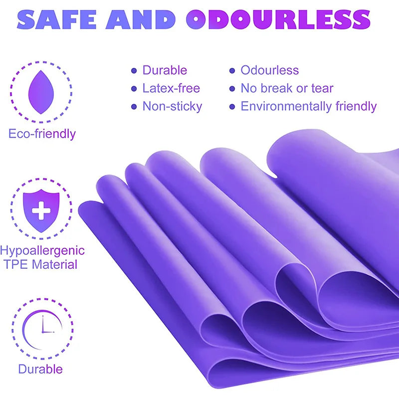 Kit 4 Faixas Elásticas de Resistência TPE para Treino Funcional e Yoga
