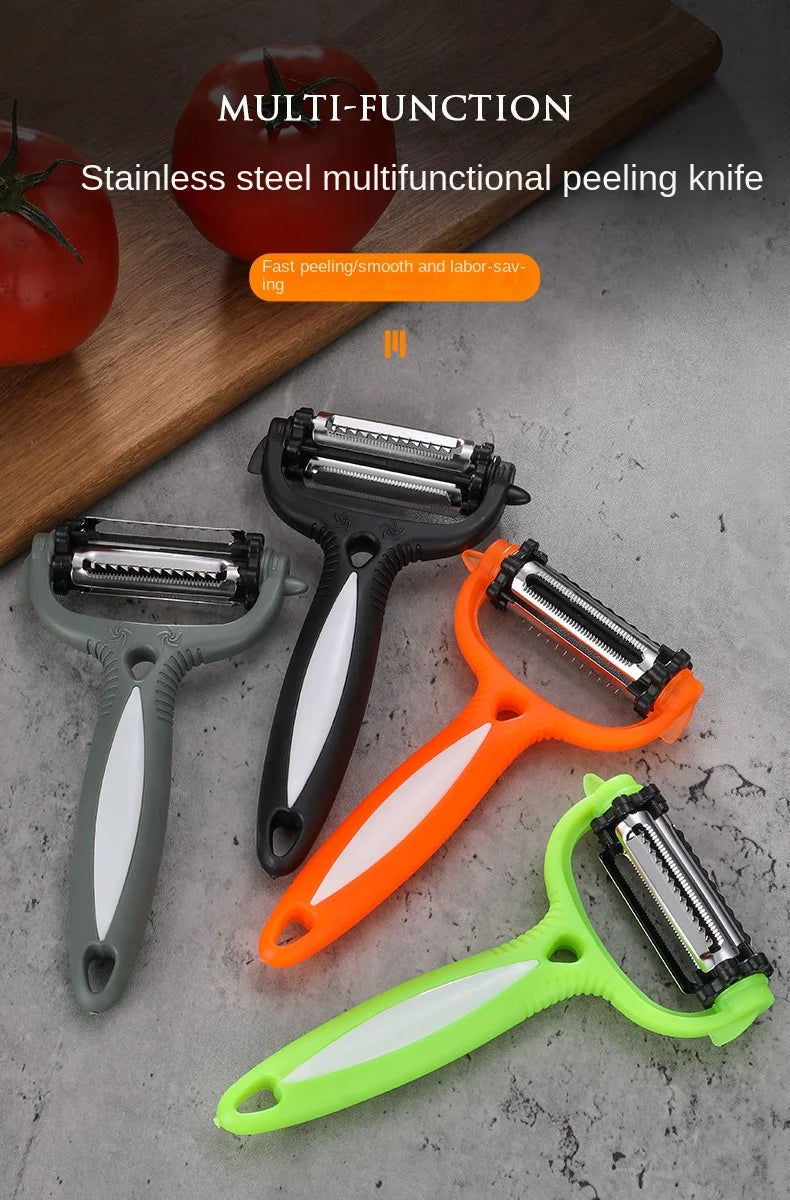 Descascador de Legumes 3 em 1: Giratório 360° com 3 Lâminas