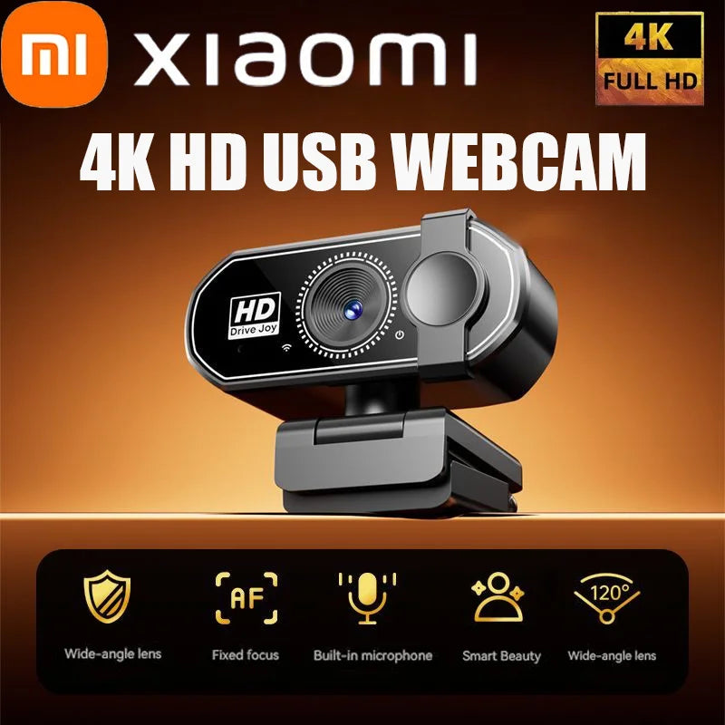 Webcam Xiaomi Q27 (4K/2K/1080p) com Microfone e Foco Automático