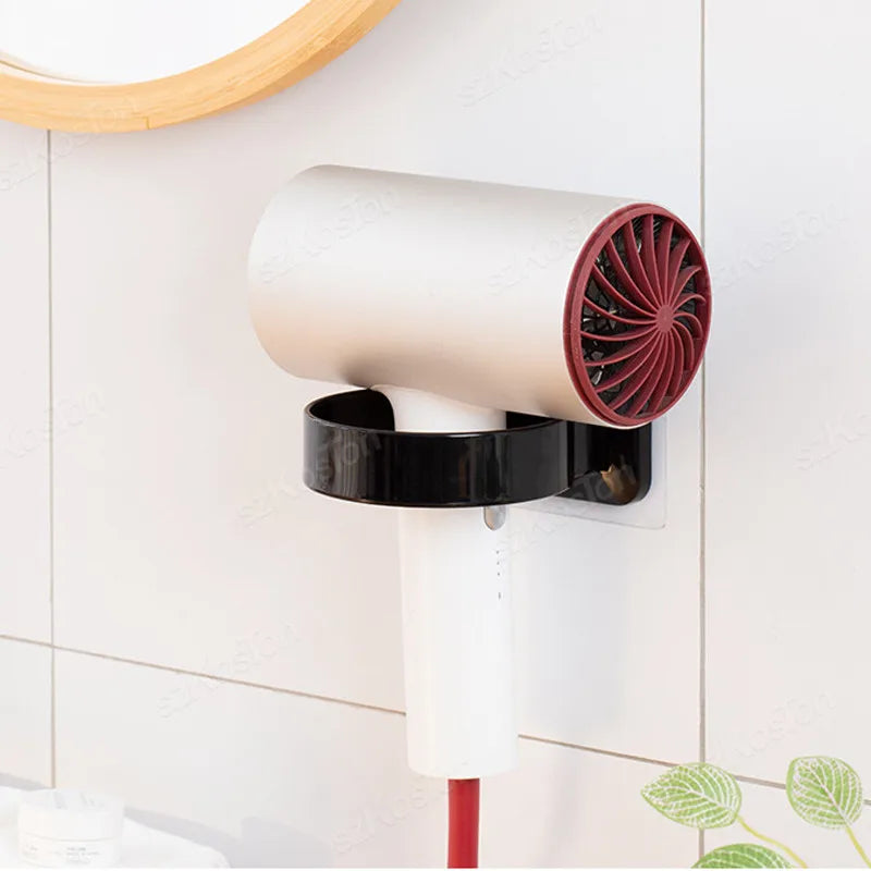 Suporte Adesivo de Parede para Secador de Cabelo e Acessórios