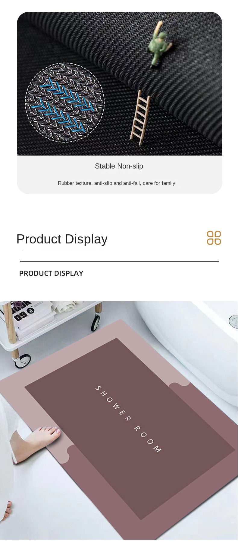 Tapete Confortável para Banheiro e Cozinha (Não Escorrega)