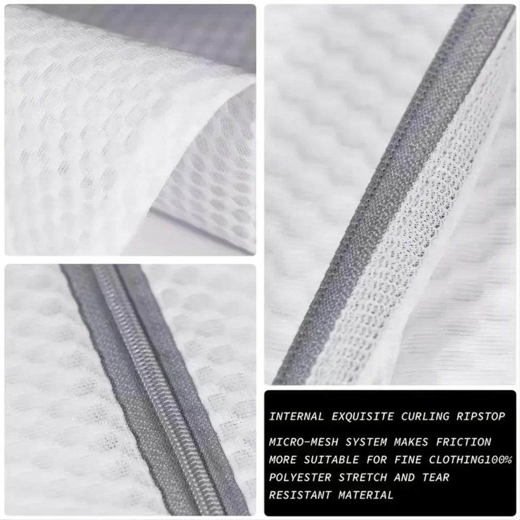 Saco de Lavar Roupas Delicadas (Malha Colmeia) Durável e Reutilizável
