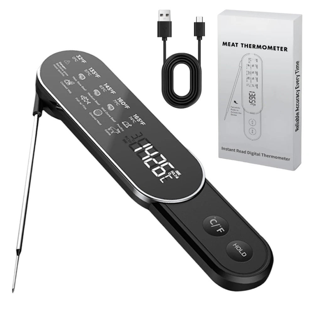 Termômetro Culinário Recarregável: Sem Fio e à Prova D'água (IP67)