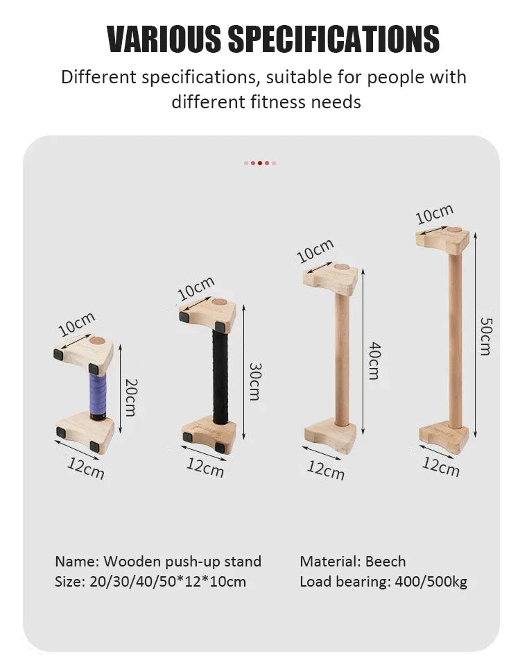 Par de Barras Paralelas de Madeira para Handstand e Flexão (Alta Resistência)