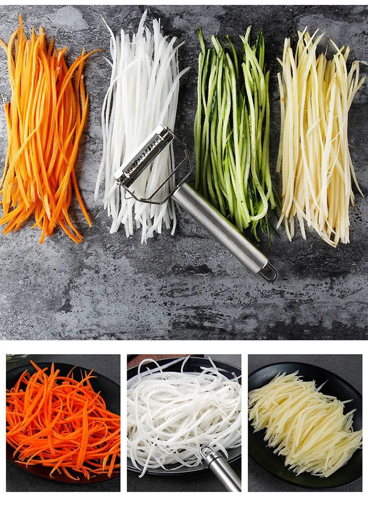 Descascador de Legumes Multifuncional: Aço Inox (Dupla Função)