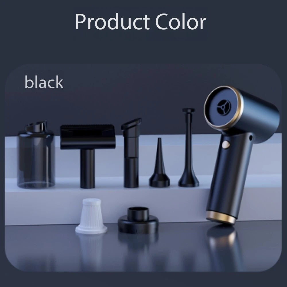 Mini Aspirador e Soprador Recarregável com Acessórios