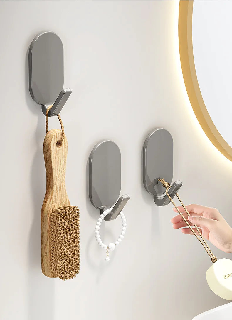 Kit 5/10 Ganchos Adesivos de Alta Resistência Multiuso Sem Furos