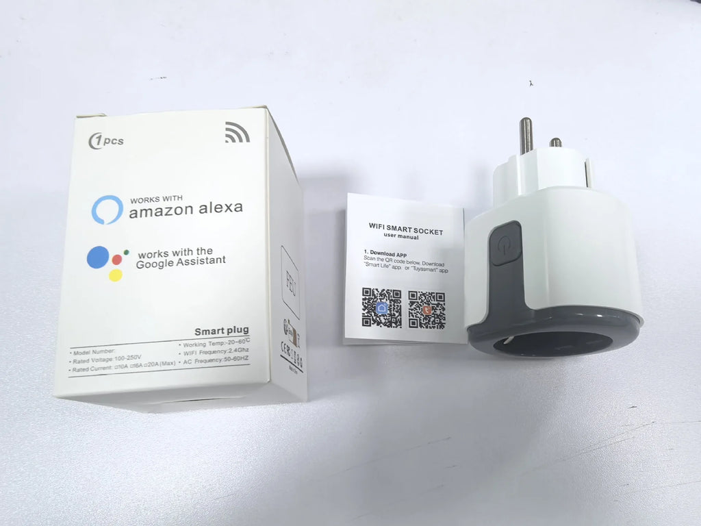 Tomada Inteligente Wifi com Controle Remoto via App e Comando de Voz (Tuya)