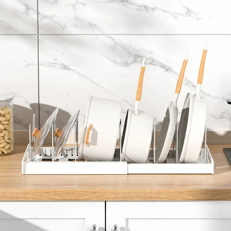 Organizador de Panelas e Tampas Expansível com 7 Divisórias