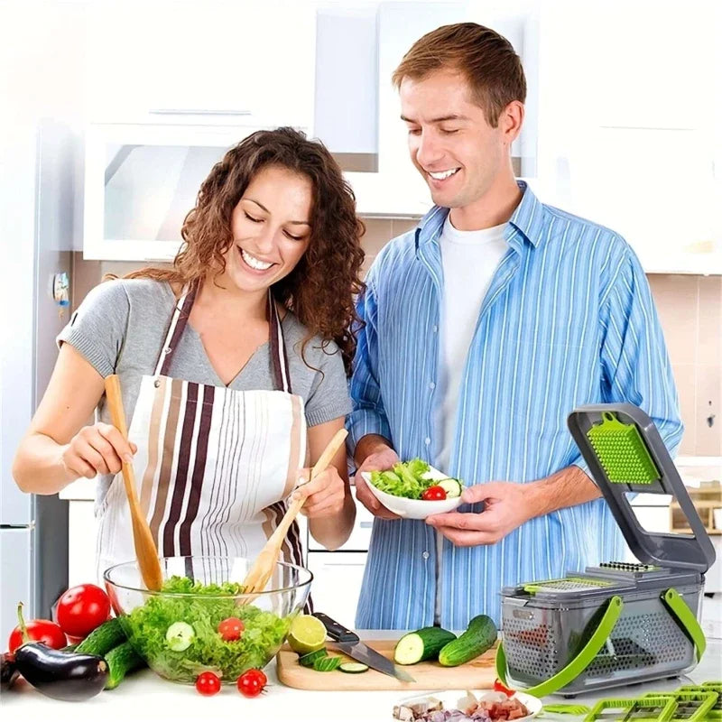 Kit Cortador de Legumes 22 em 1: 13 Lâminas de Aço Inox