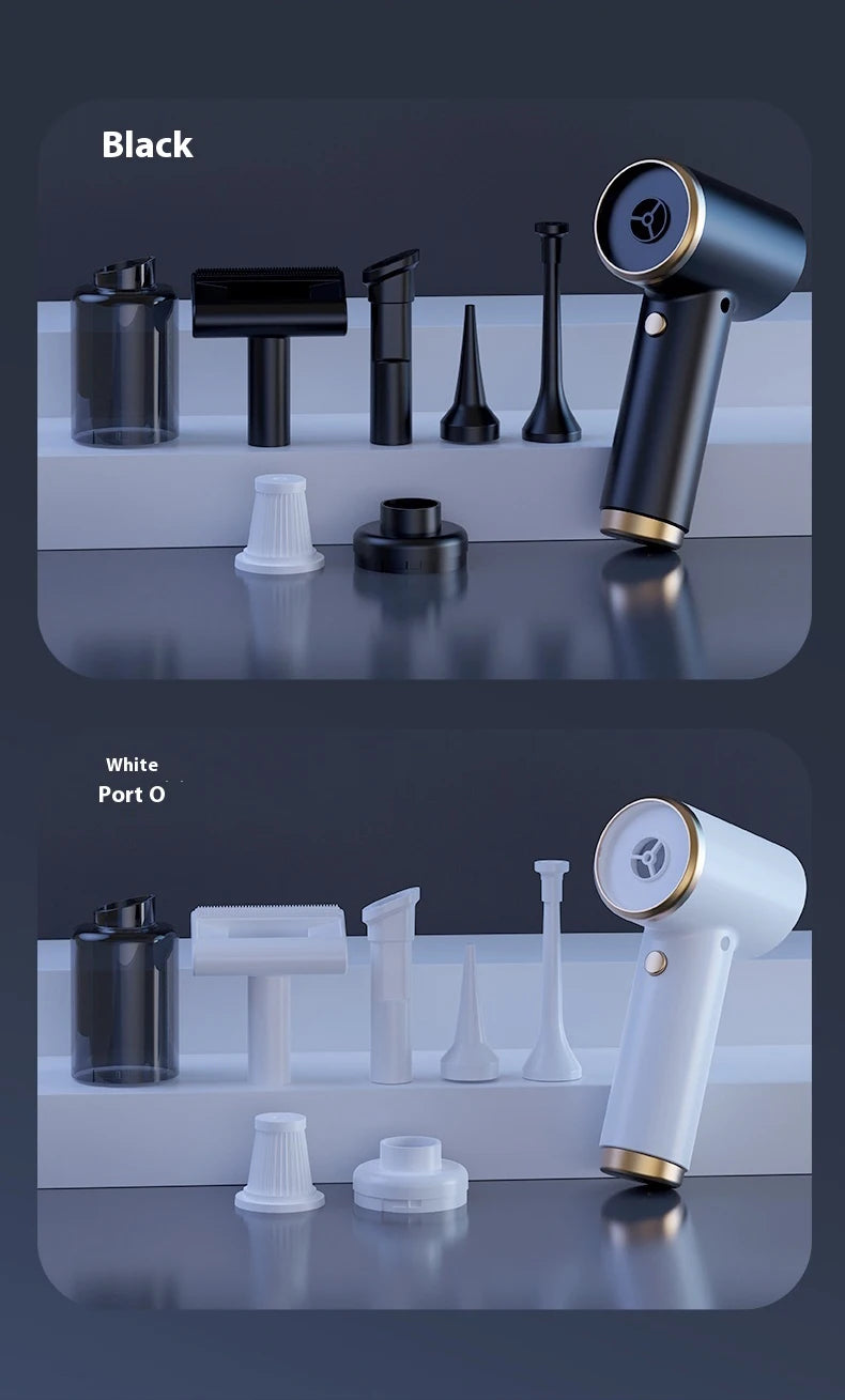 Mini Aspirador e Soprador Recarregável com Acessórios