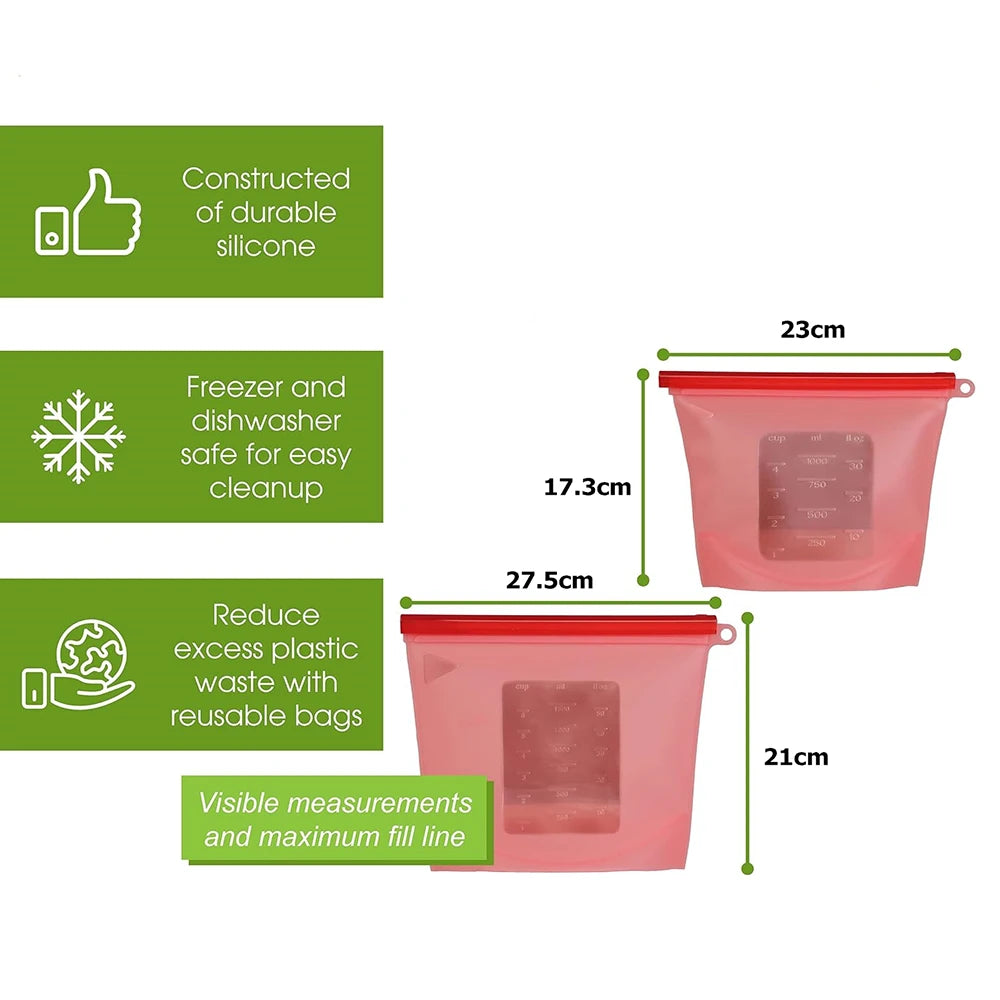 Saco Hermético de Silicone (1 Peça): Livre de BPA