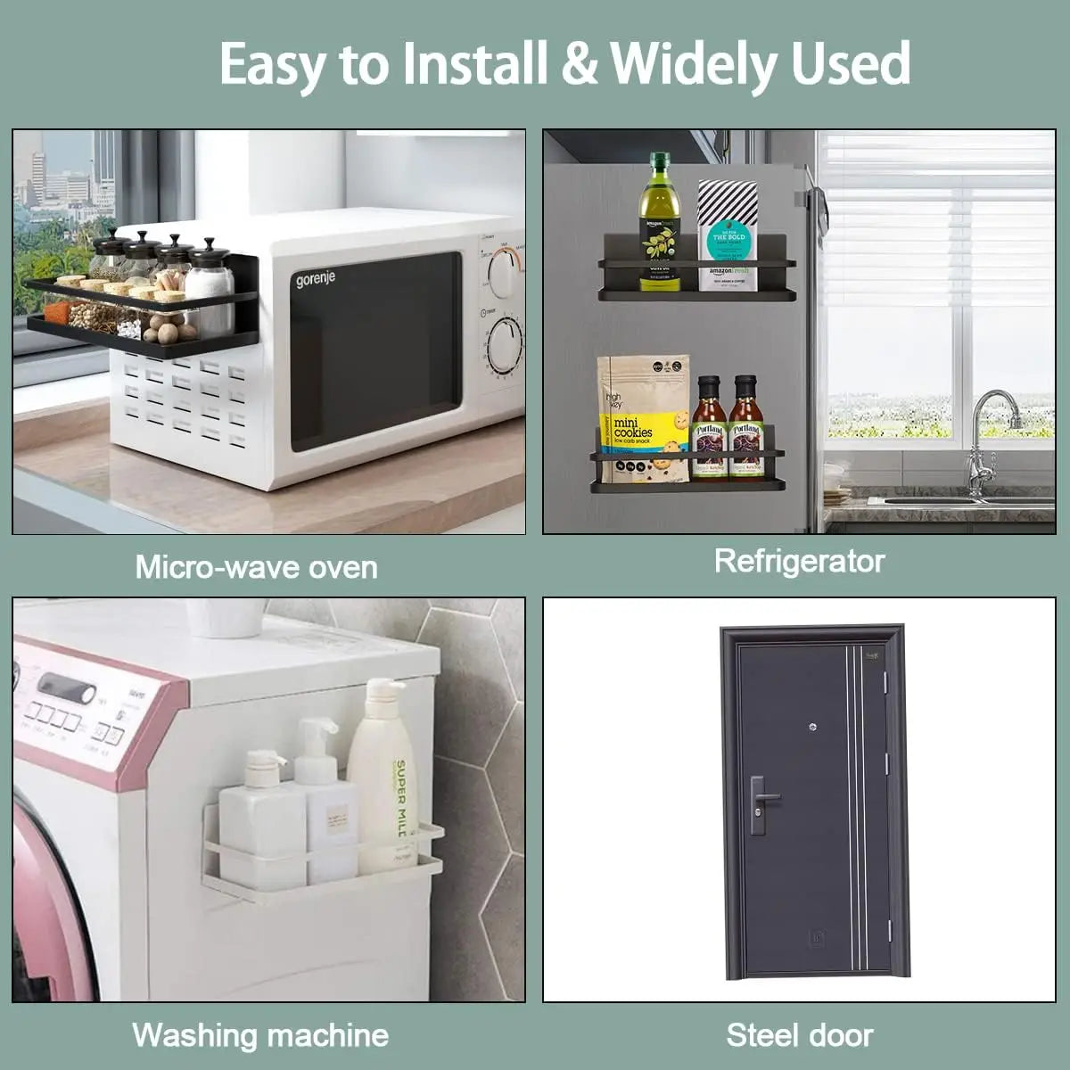 Suporte Multiuso Magnético para Banheiro, Lavanderia e Cozinha