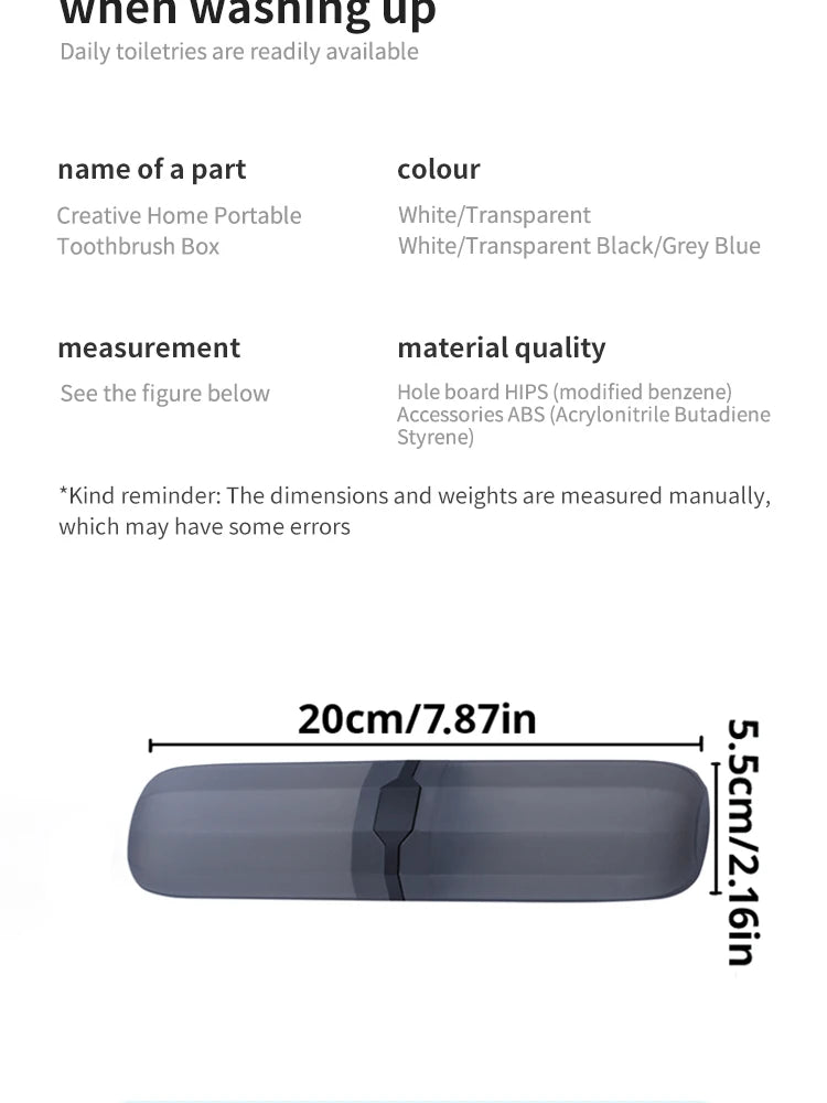 Estojo Porta Escova de Dente Portátil para Viagem (Kit com 1 ou 4)