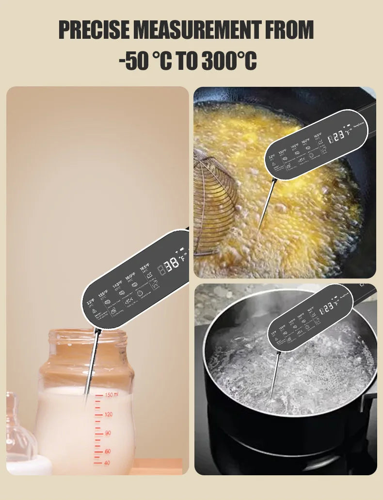 Termômetro Culinário Recarregável: Sem Fio e à Prova D'água (IP67)