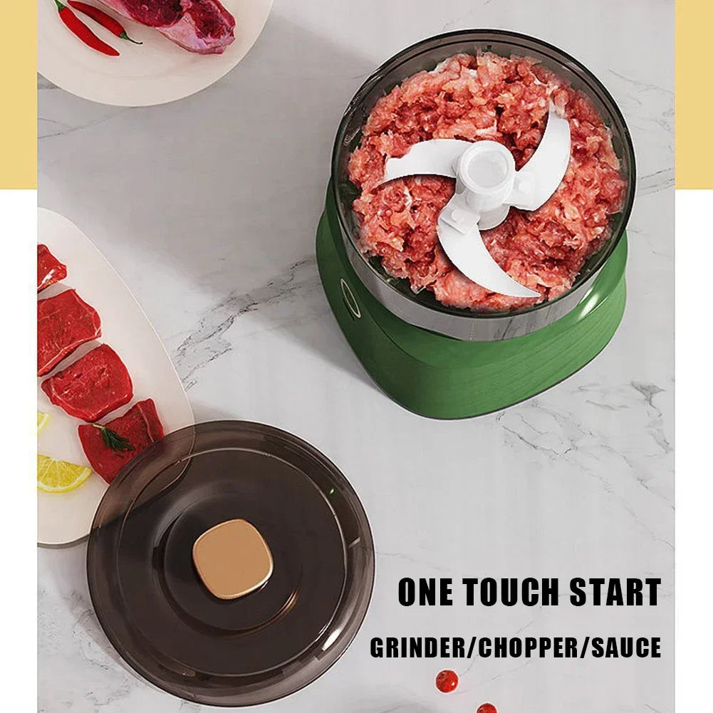 Mini Moedor Elétrico Recareegável 350ml: Para Alho e Carnes