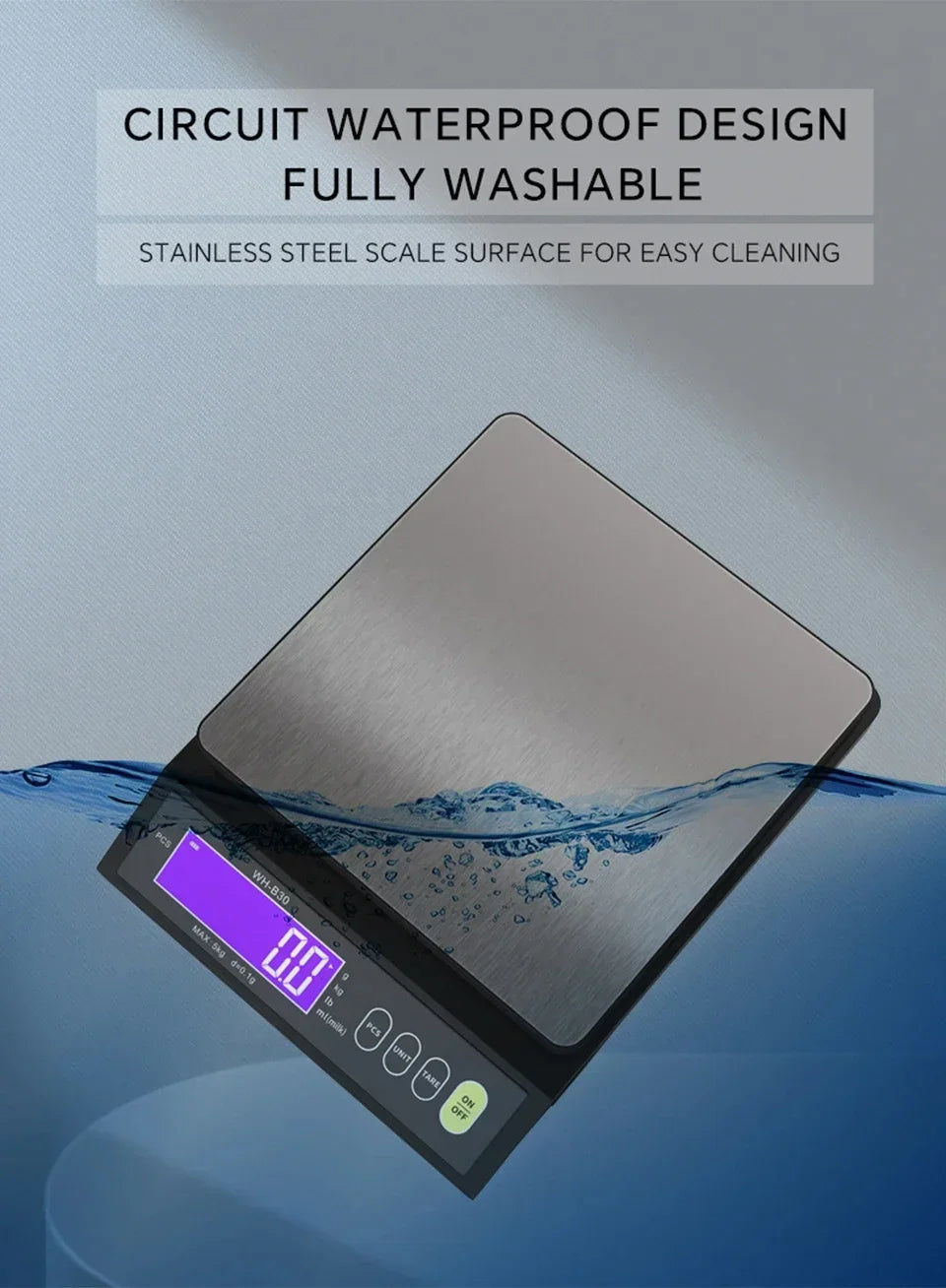 Balança Digital Recarregável Alta Precisão À Prova D'água (Inox)