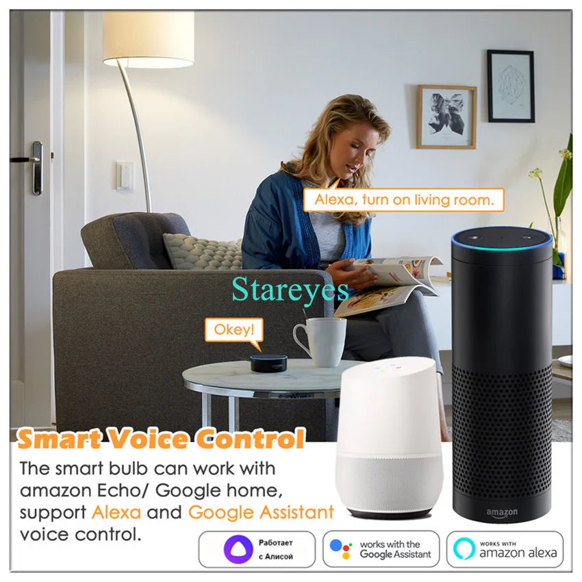 Lâmpada LED Inteligente Wifi/Zigbee RGB + CCT (E27, E14 ou GU10)