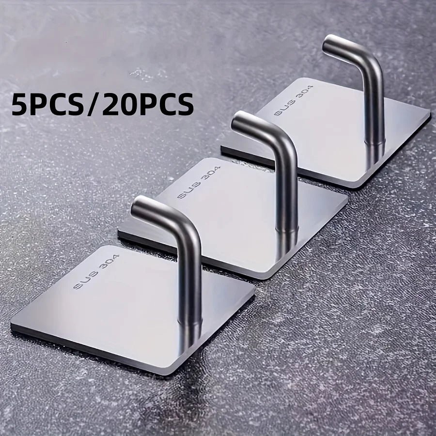 Kit Ganchos Adesivos em Aço Inox de Alta Fixação