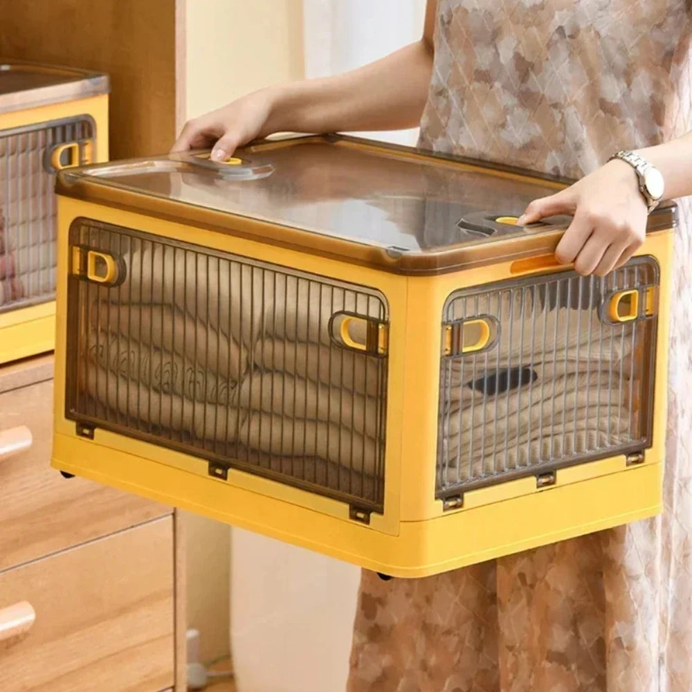 Baú Organizador Empilhável com Portas Frontais e Rodas