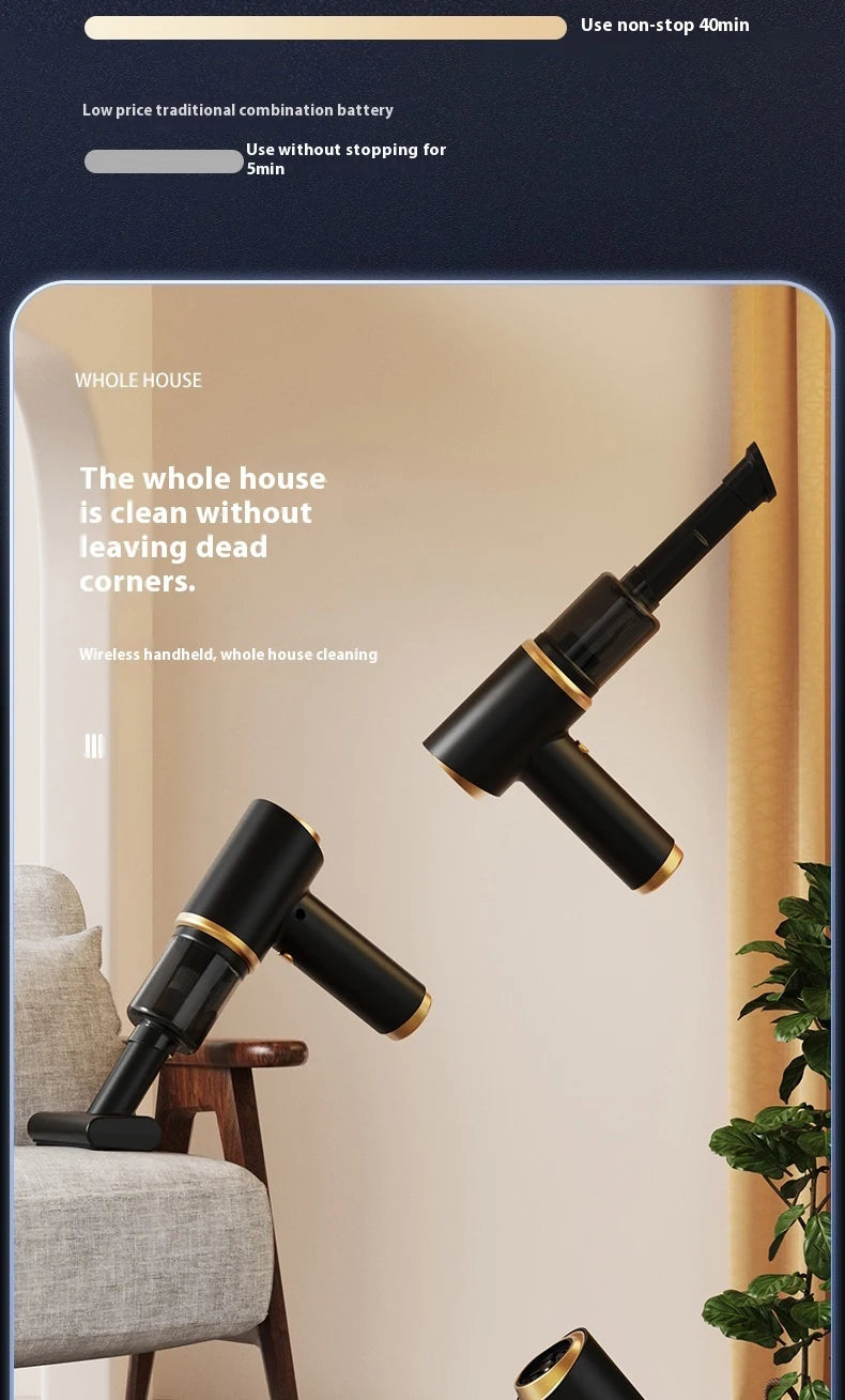 Mini Aspirador e Soprador Recarregável com Acessórios