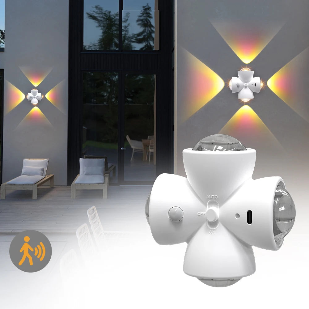 Luminária de Parede Sem Fio com Sensor de Presença (Recarregável USB)