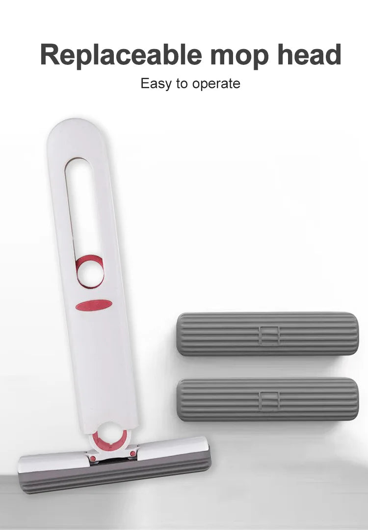 Mini Mop Portátil com Esponja Absorvente - Opções de Kit