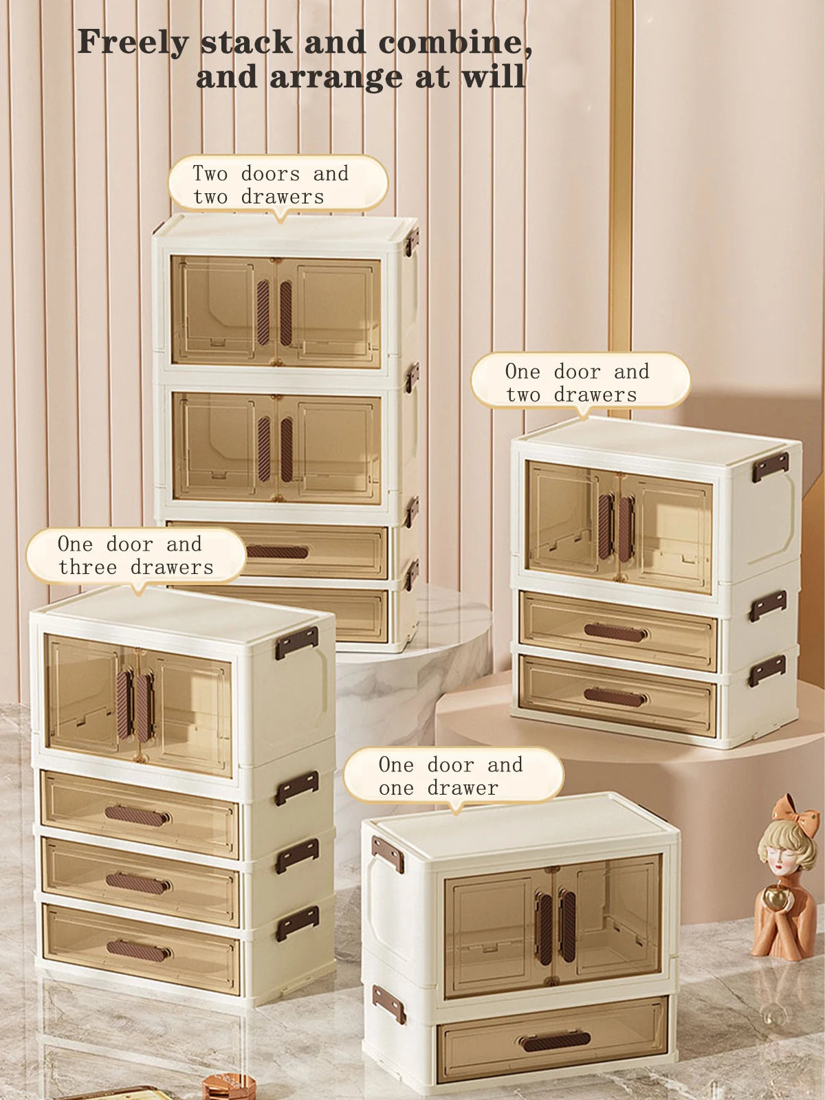 Organizador de Maquiagem Acrílico com Gavetas e Portas Magnéticas